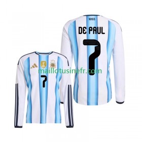 Maillot de Foot Argentine Rodrigo De Paul 7 World Cup Domicile 2026 Manches Longues